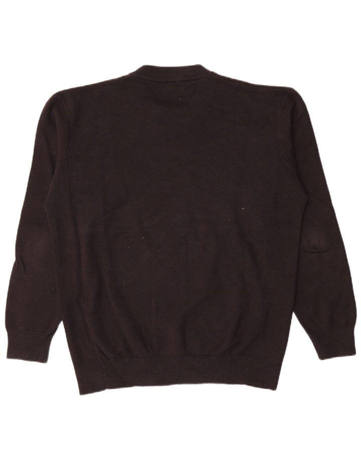 Pulover pentru bărbați Zara, cu gât crew, bumbac mediu negru