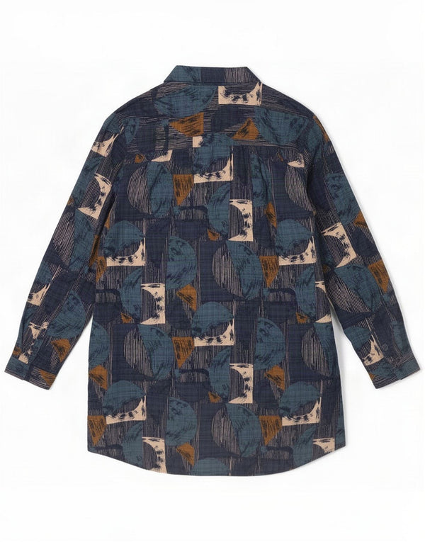 Camasă pentru femei Seasalt Cornwall UK 12 Medium Bluemarin Geometric Bumbac