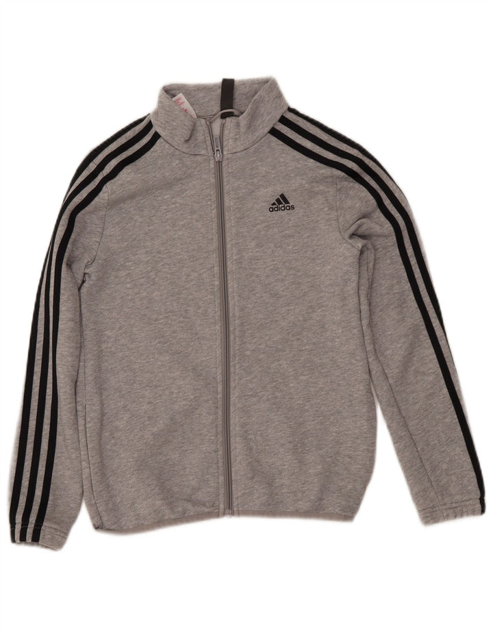 Jachetă de trening ADIDAS Primegreen pentru băieți 9-10 ani, bumbac gri
