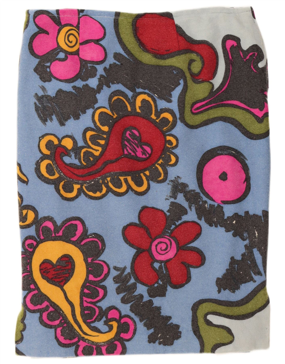 Fusta Dreaptă Vintage Femei W36 XL Albastru Floral