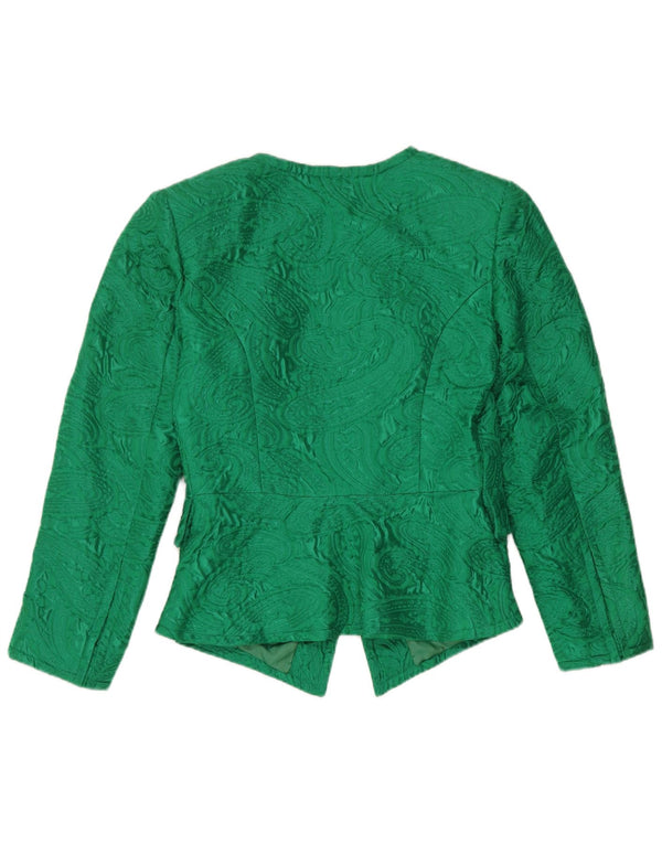 Jachetă Blazer Vintage pentru femei cu 5 nasturi UK 12 Medium Green Paisley