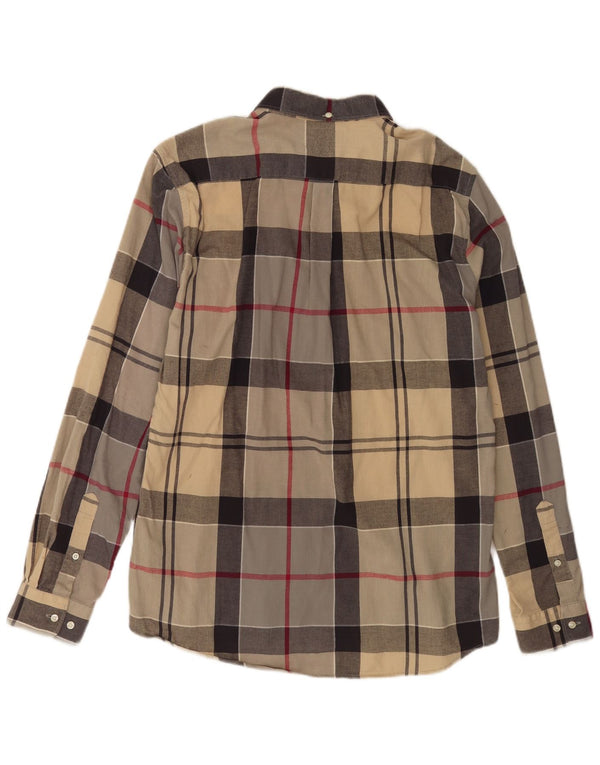 Cămașă pentru bărbați Barbour Tailored Fit, mare, bej, cu carouri din bumbac