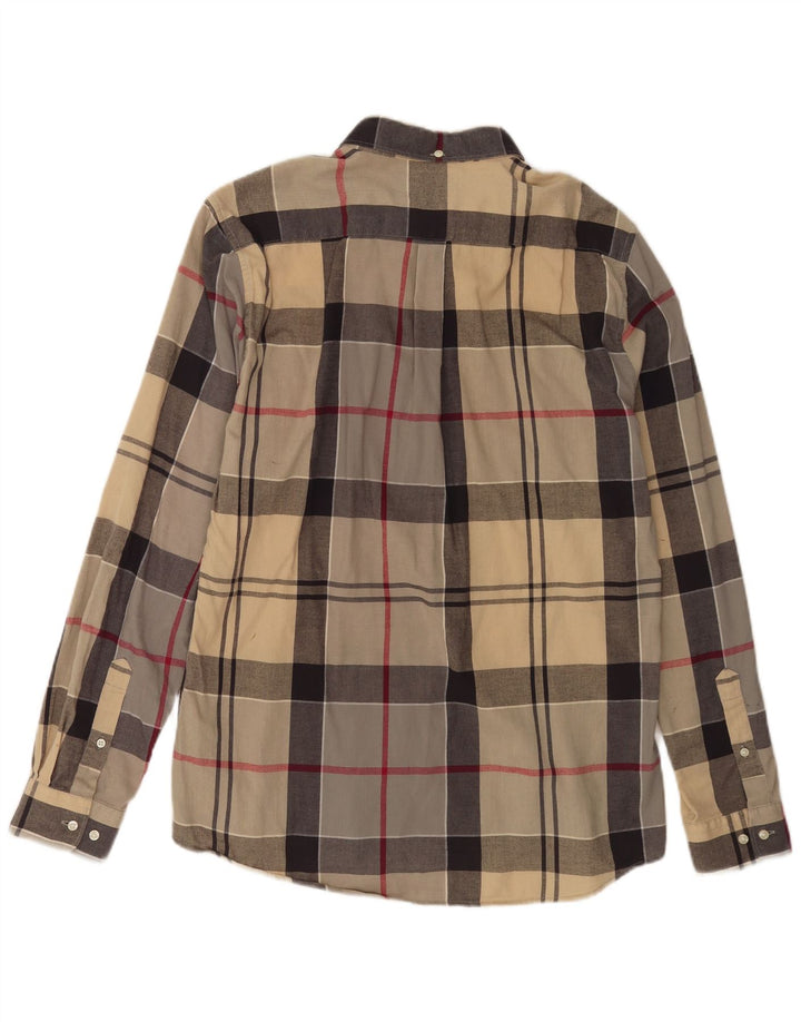 Cămașă pentru bărbați Barbour Tailored Fit, mare, bej, cu carouri din bumbac