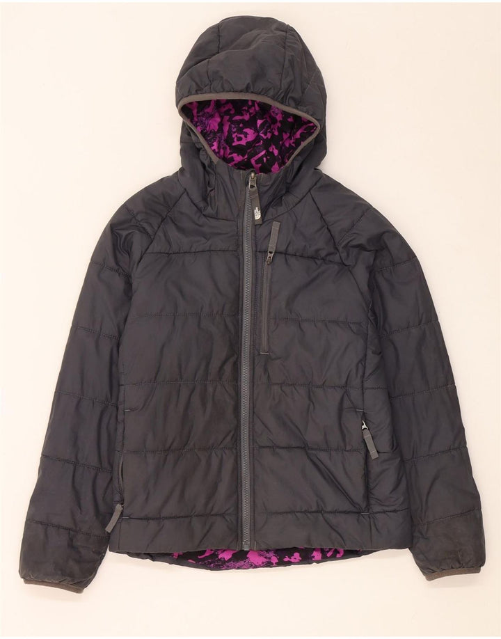 Jachetă reversibilă cu glugă The North Face pentru fete 9-10 ani mediu negru