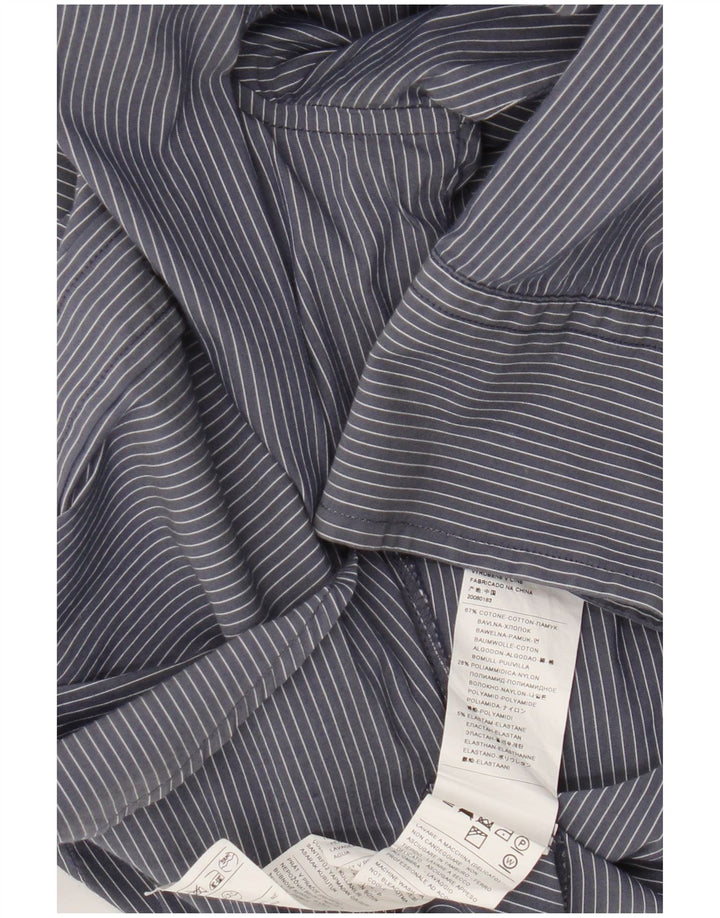 Cămașă Benetton pentru bărbați, mare, bleumarin, cu dungi, bumbac