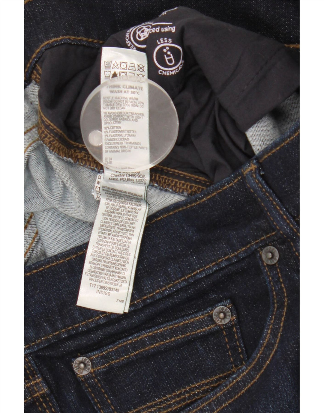 Blugi slim pentru bărbați Marks & Spencer W38 L29 bumbac bleumarin
