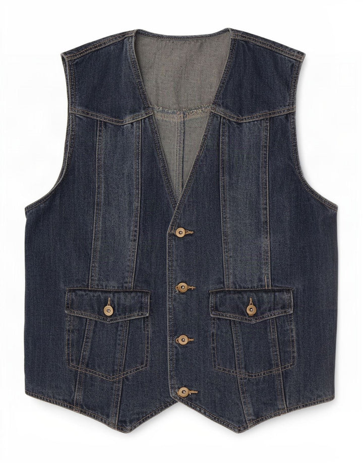 Vestă de blugi vintage pentru bărbați IT 52 mare, albastru, bumbac