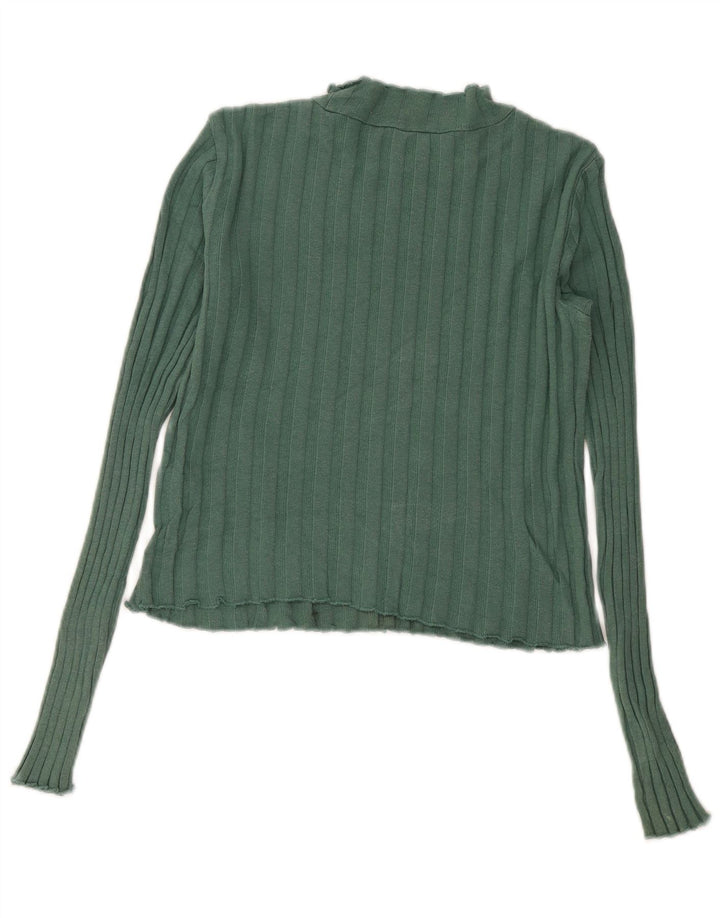 Crop Top pentru femei Zara cu mânecă lungă UK 12 verde mediu