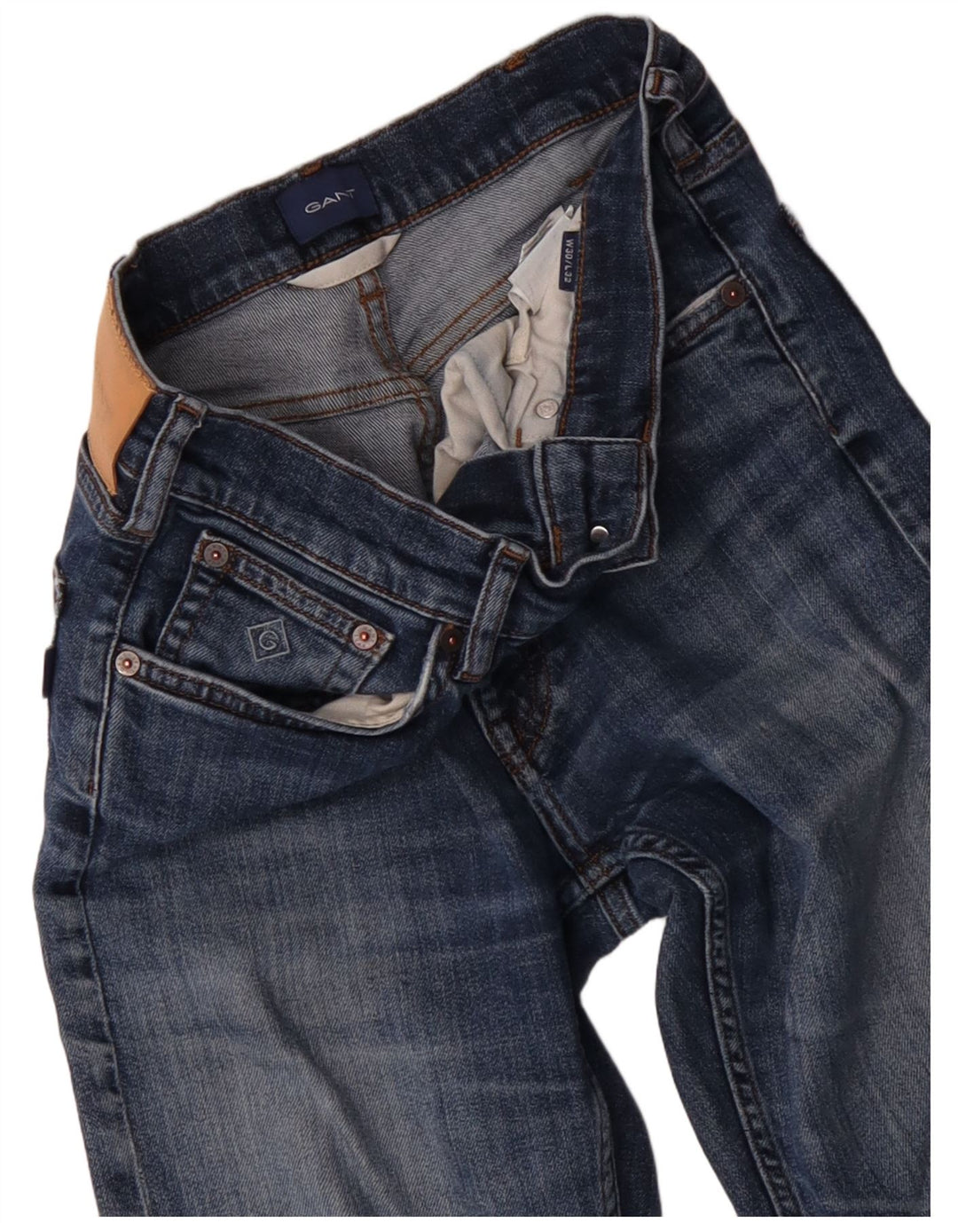 Blugi slim pentru bărbați Gant Distressed W30 L32 Bumbac albastru