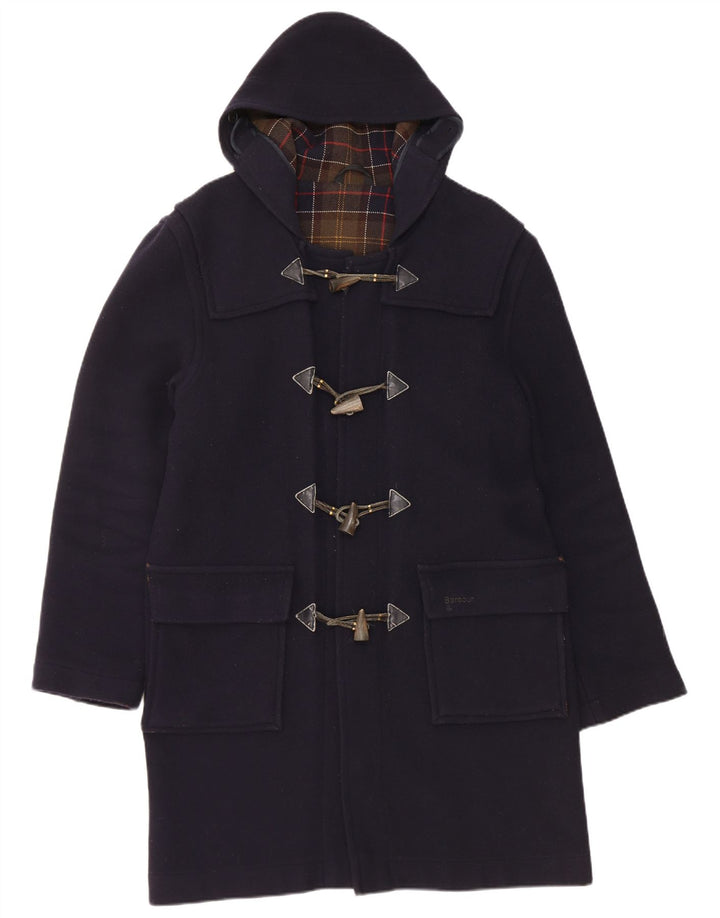 Palton pentru bărbați cu glugă Barbour UK 36 Lână mică, albastru marin