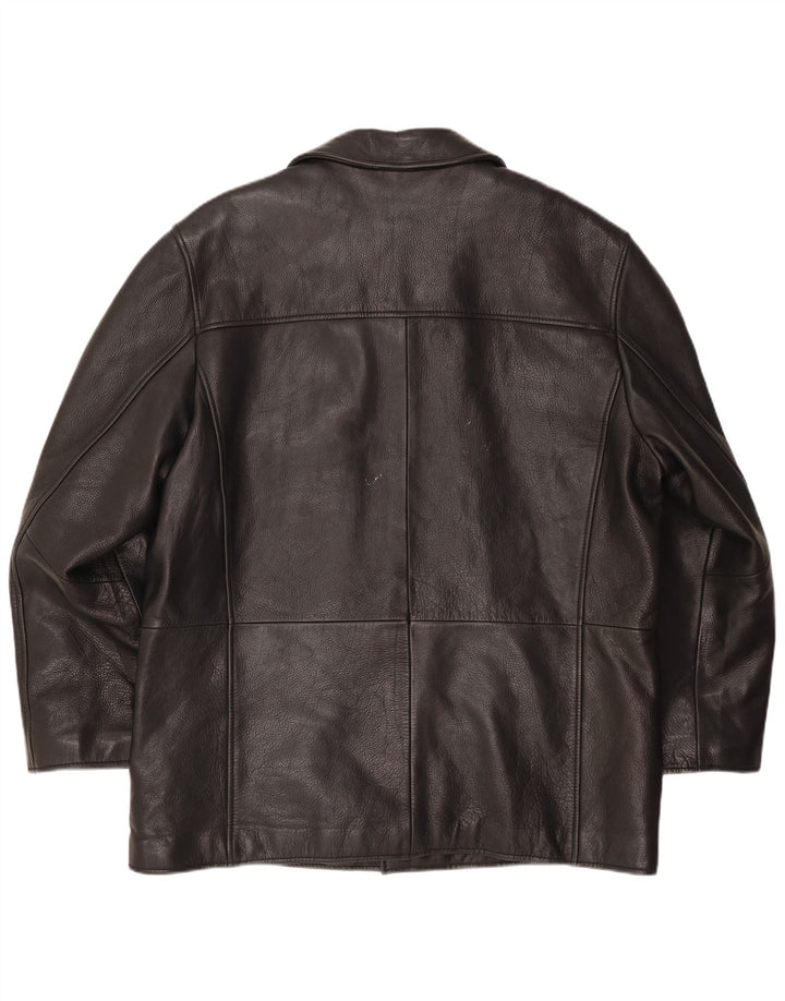 Jachetă de piele pentru bărbați VINTAGE UK 46 3XL Piele neagră