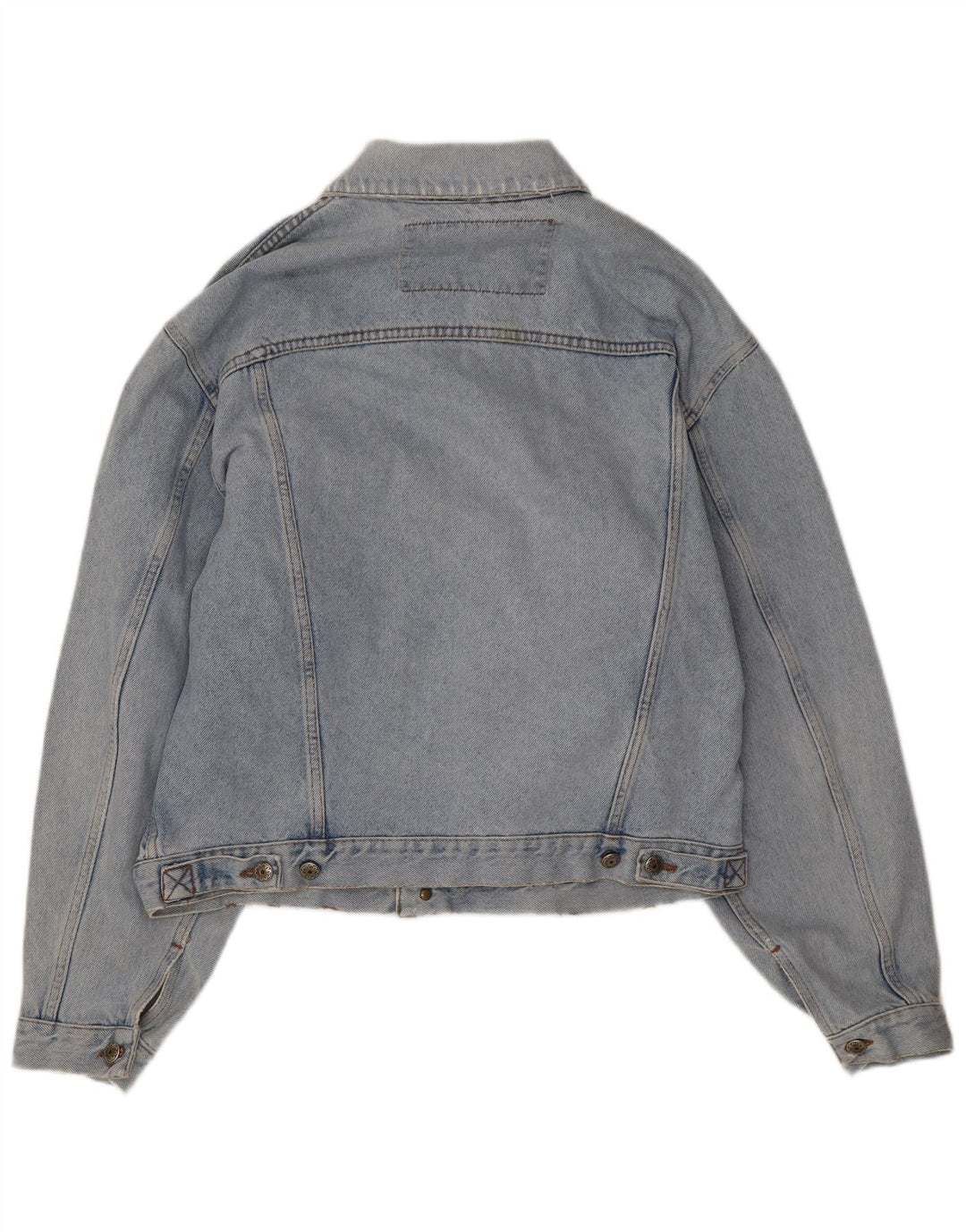Jachetă vintage pentru bărbați din denim învechit UK 40 mare, albastru, bumbac