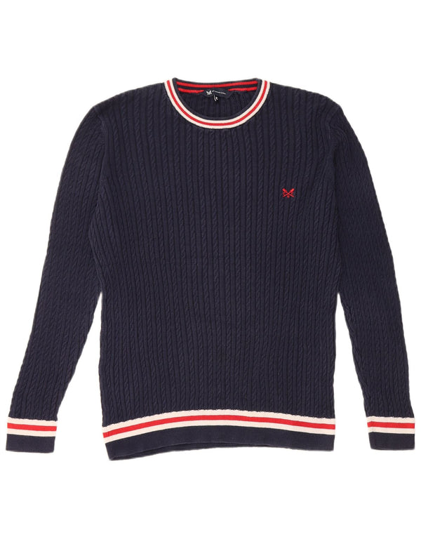 Crew Clothing Pulover pentru femei cu decolteu triplu UK 18 XL Bumbac bleumarin