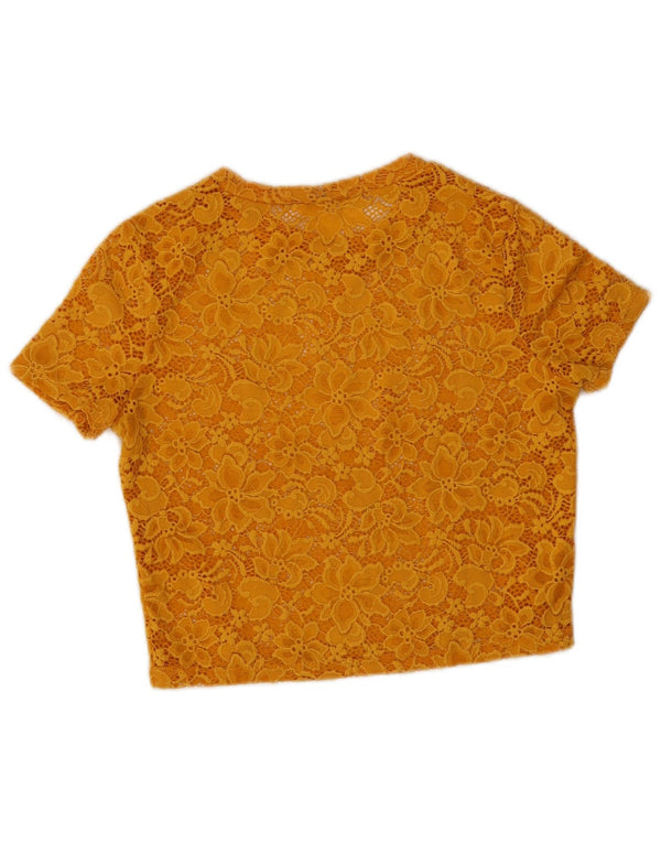 Bluză Crop Top Femei Zara UK 10 Mic Galben Floral