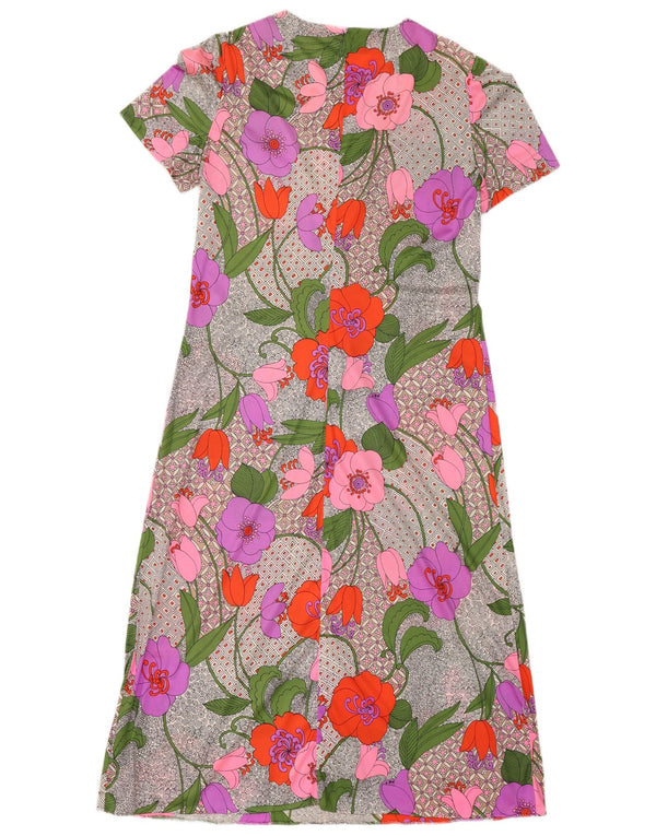 Vintage Womens Basic Dress UK 12 Medium Multicoloured Floral