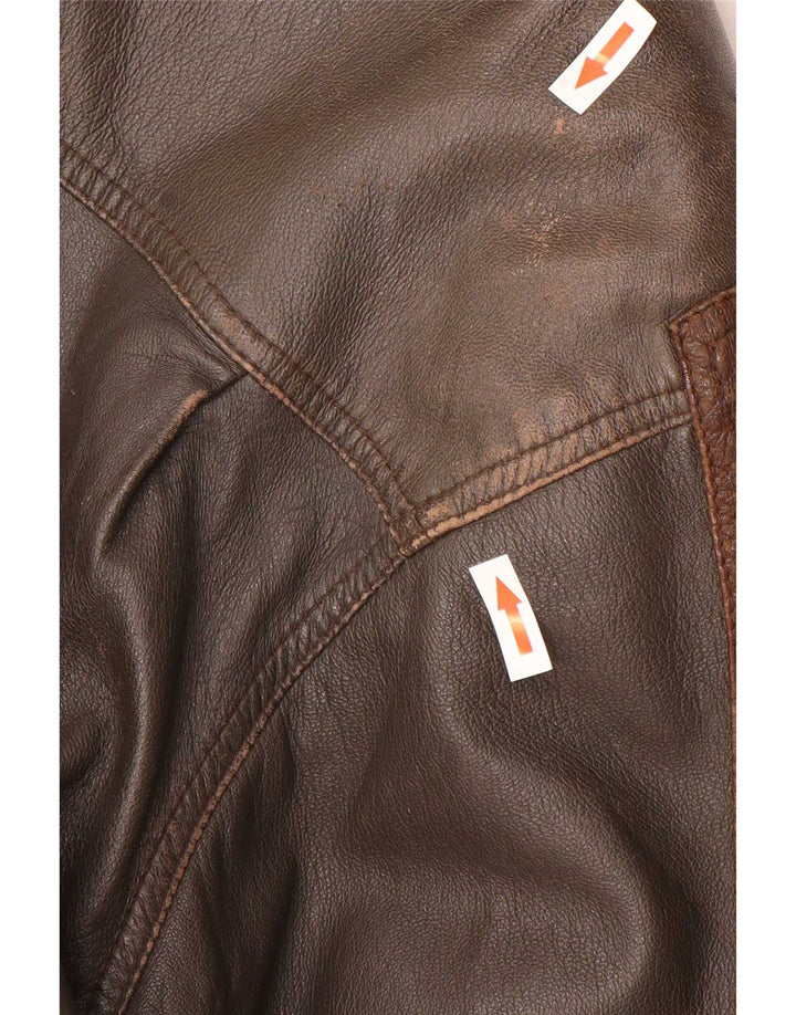 Vintage Mens Leather Jacket IT 50 Large Brown