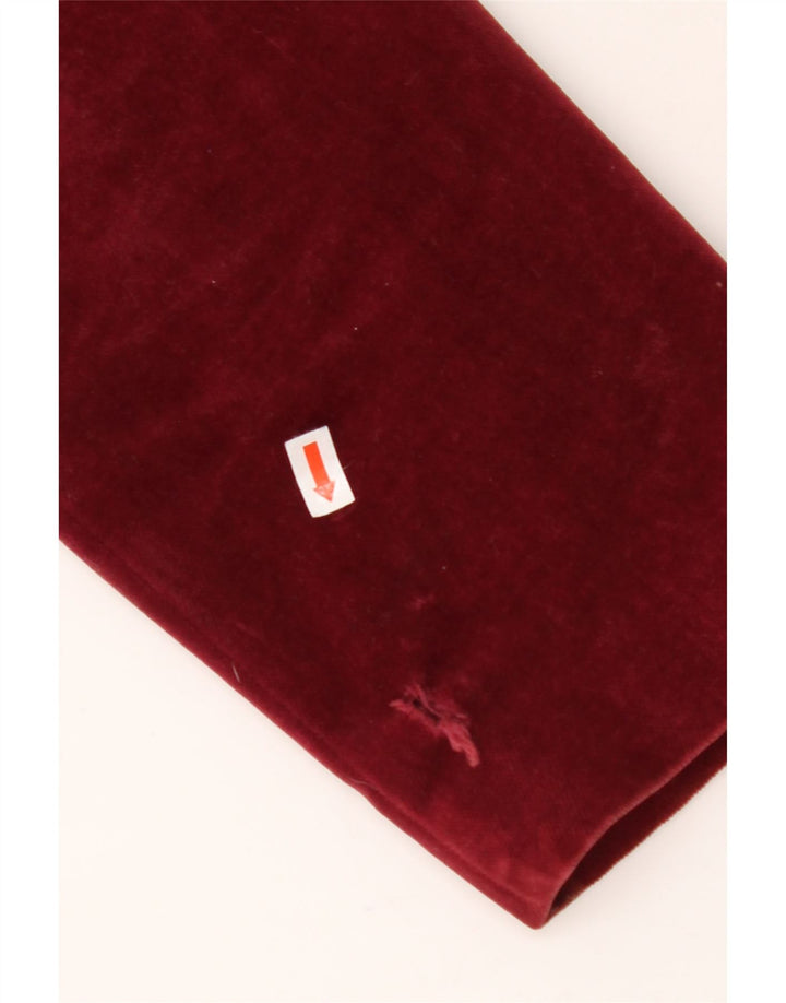 COUNTRY CASUALS Jachetă pentru femei din catifea cu 2 nasturi, UK 14, mare, burgundă