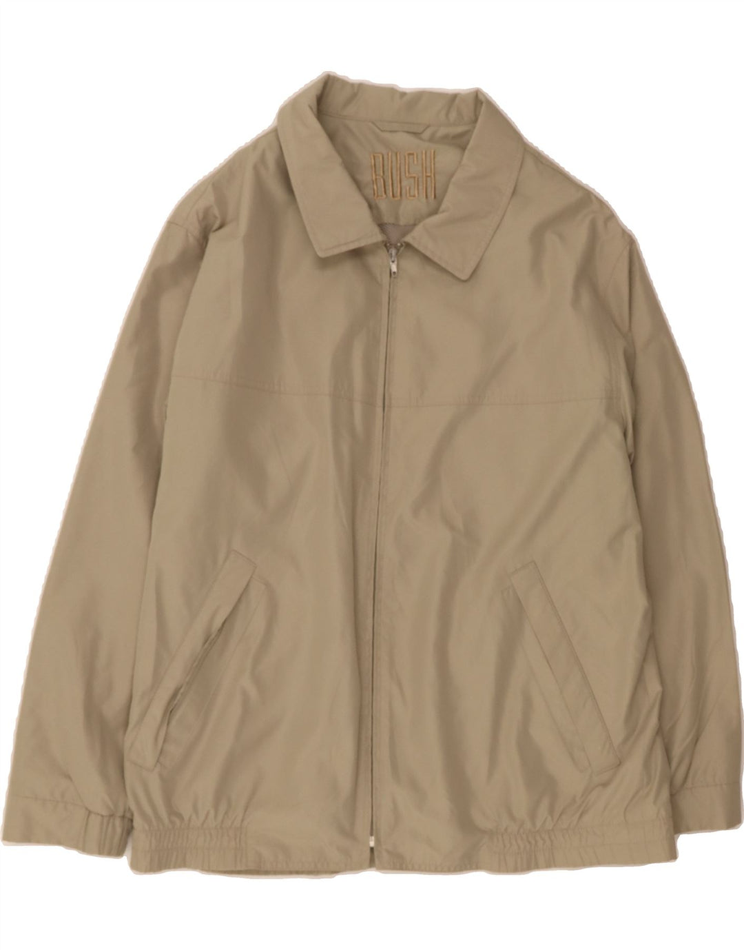 BUSH Mens Bomber Jacket UK 42 XL Beige Polyester Vintage Bush and Second-Hand Bush from Messina Hembry 