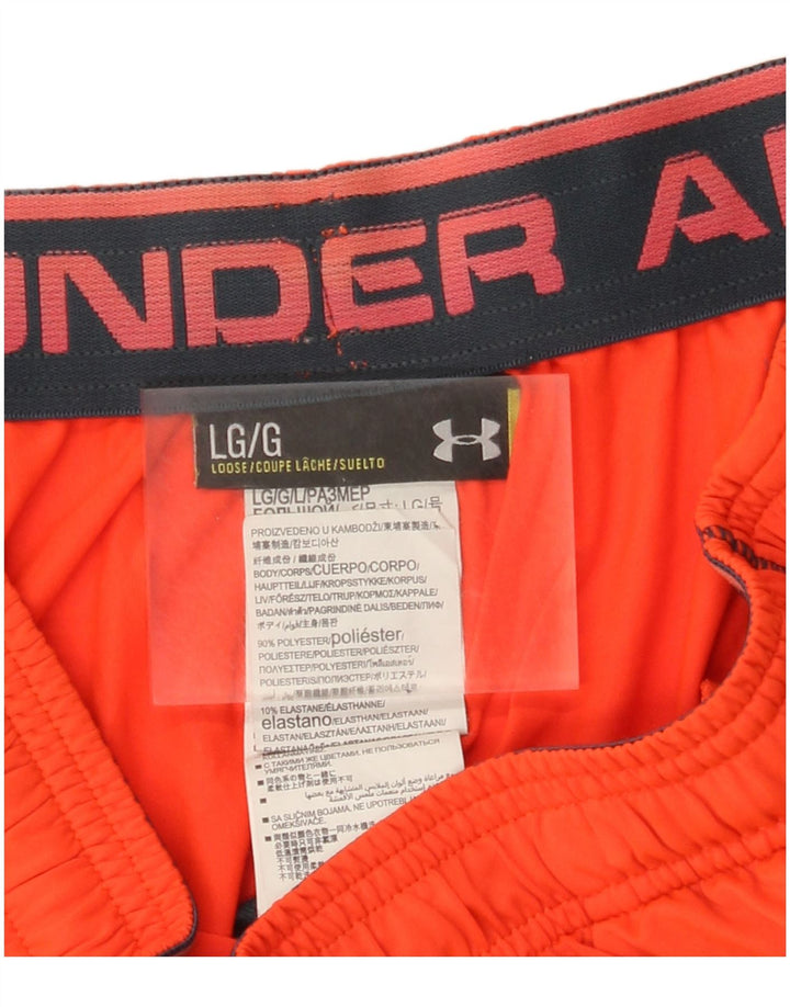 Pantaloni scurți sport Under Armour pentru bărbați, poliester portocaliu mare