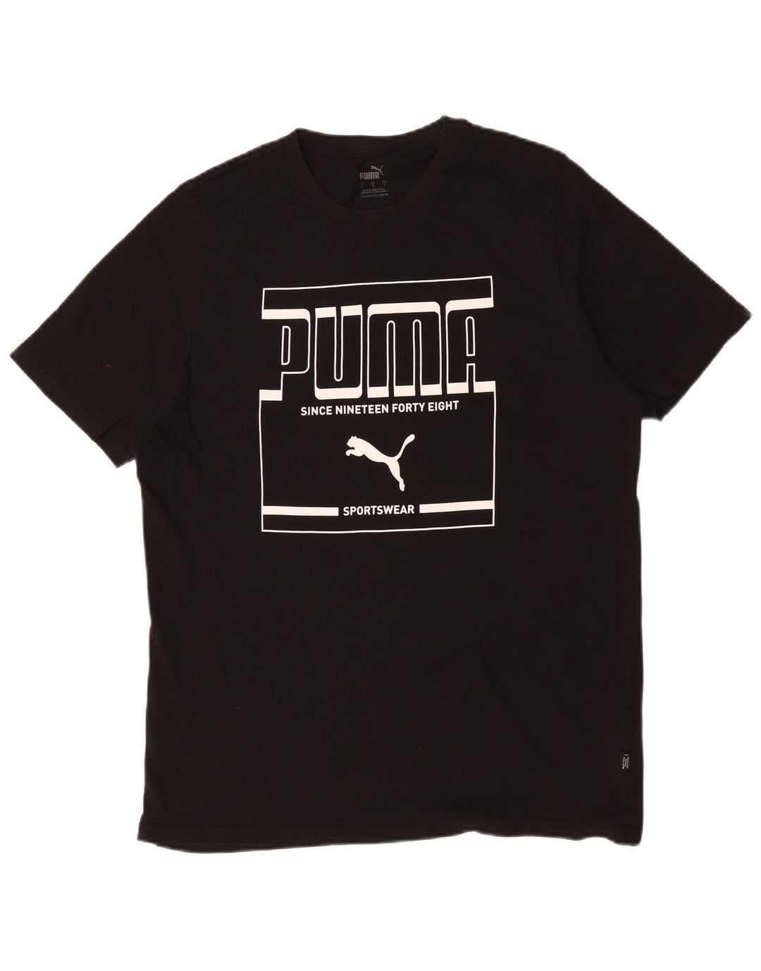 Tricou grafic Puma pentru bărbați Top mare din bumbac negru