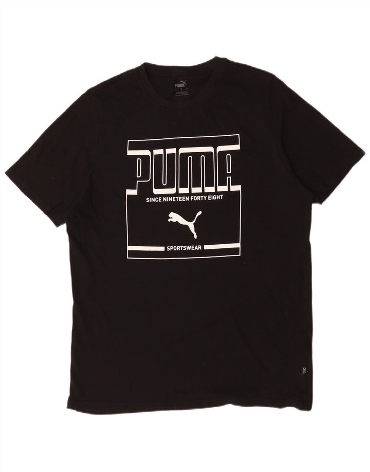 Tricou grafic Puma pentru bărbați Top mare din bumbac negru