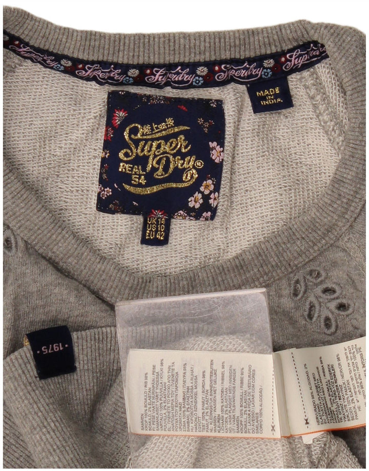 Pulover Superdry pentru femei, UK 14, bumbac gri mediu