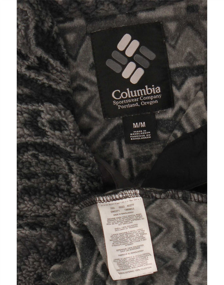 Pulover Columbia pentru bărbați, cu gât cu nasturi, din lână, poliester geometric, gri mediu