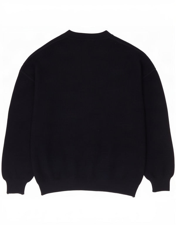 White Sails Mens Cardigan Sweater Large Navy Blue Wool
