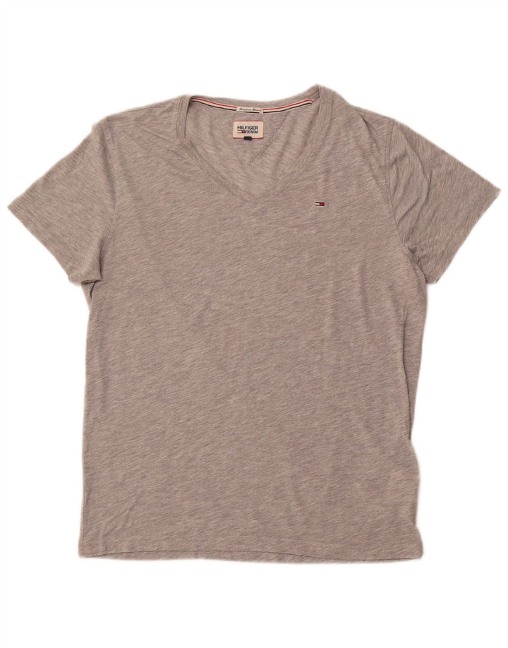 TOMMY HILFIGER Tricou pentru bărbați Top din bumbac cu pete gri mediu