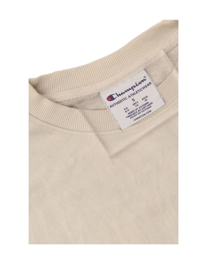 CHAMPION Womens Oversized Sweatshirt Jumper UK 10 Small Grey Colourblock Vintage Champion and Second-Hand Champion from Messina Hembry 