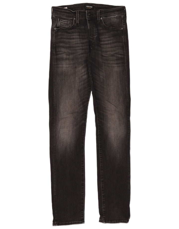 Blugi slim pentru bărbați Jack & Jones W30 L34 bumbac negru