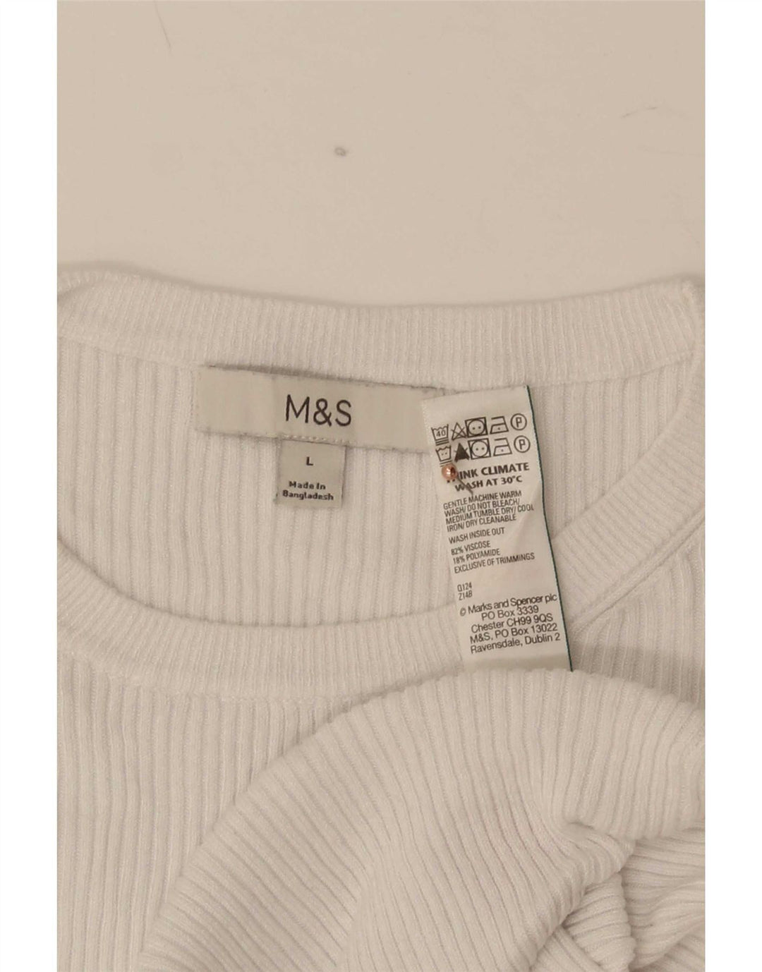 Tricou pentru bărbați Marks & Spencer Top mare din viscoză albă