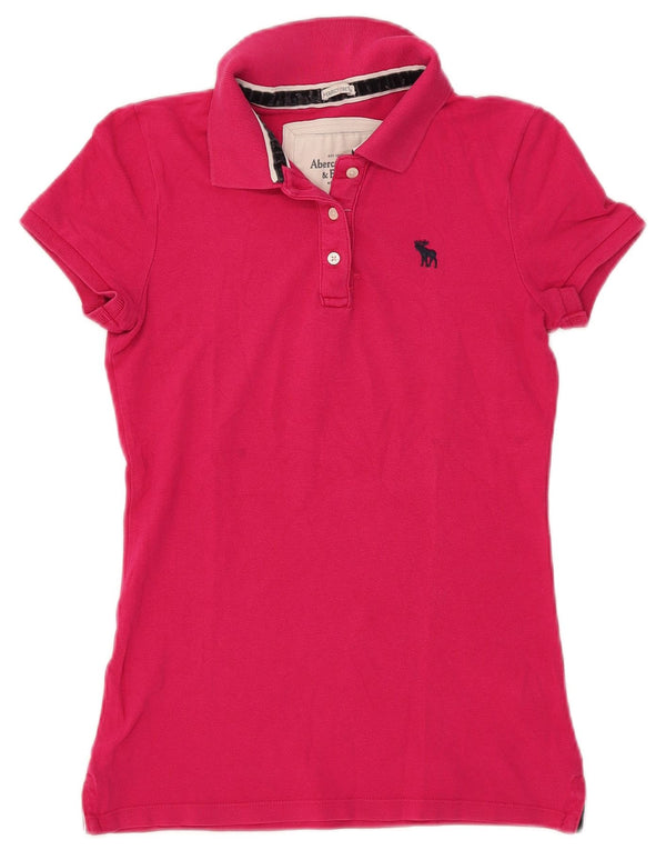 Tricou polo Abercrombie & Fitch pentru femei UK 10 mic bumbac roz