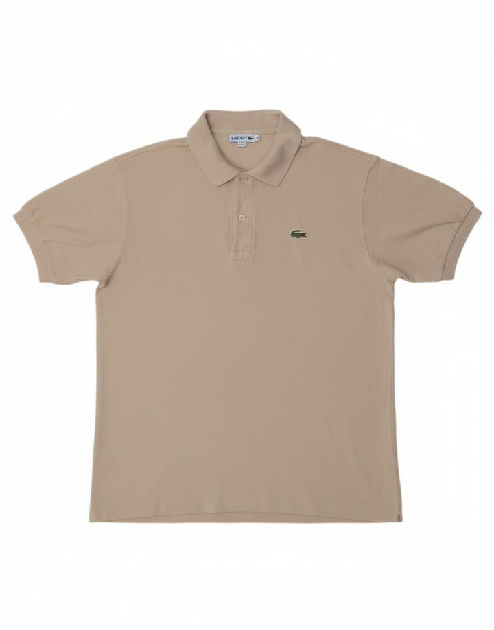 Tricou polo Lacoste pentru bărbați, mărimea 4, bumbac alb, mediu