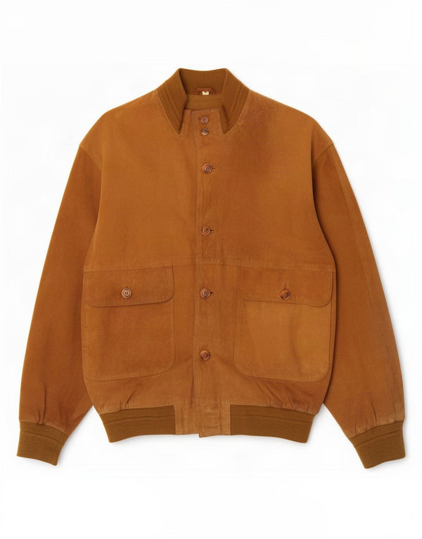 Bomber vintage pentru bărbați din piele intoarsa IT 54 2XL din piele bej