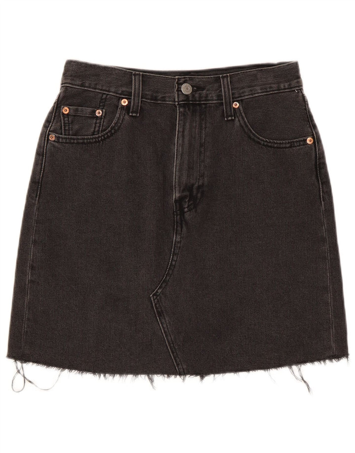 Fusta de blugi pentru femei Levi's W26 Small Grey Bumbac