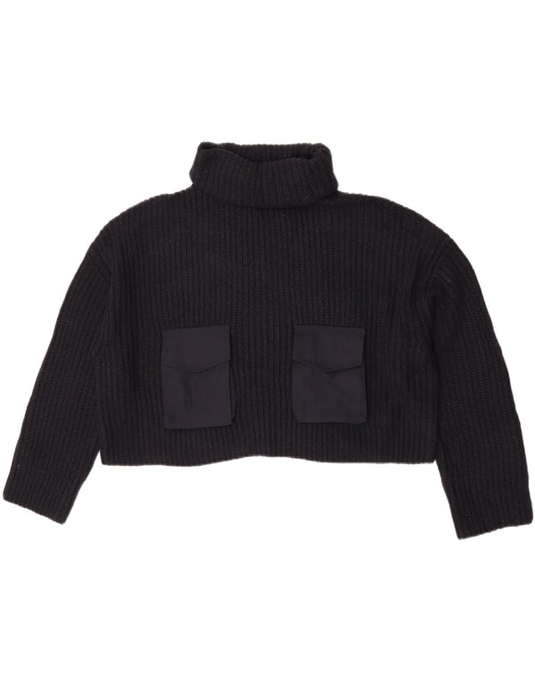 Pulover oversized cu gât rulat Zara pentru femei UK 14 Medium Negru