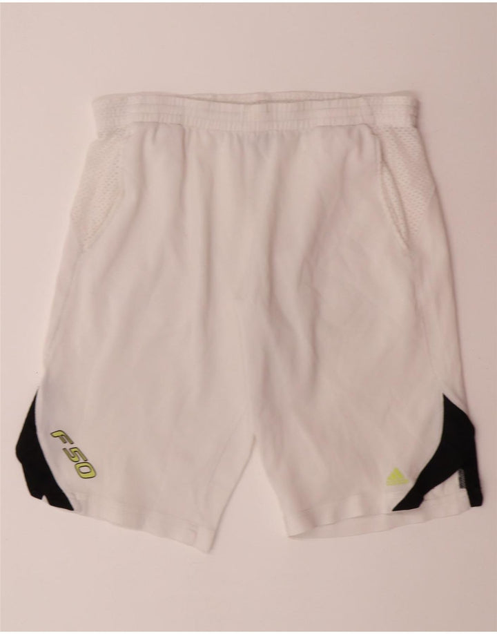 Pantaloni scurți sport ADIDAS Clima 365 pentru bărbați, alb mediu, poliester color bloc