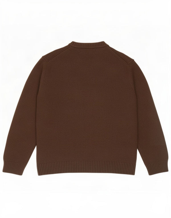 Pulover Marlboro Classics pentru bărbați, cu gât crew, 2XL, lână merinos maro