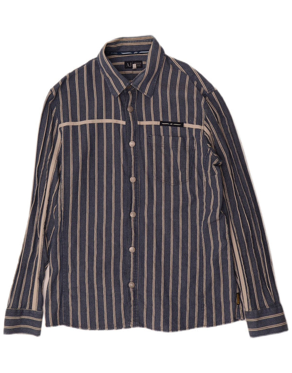 ARMANI JEANS Cămașă pentru bărbați 2XL cu dungi albastre