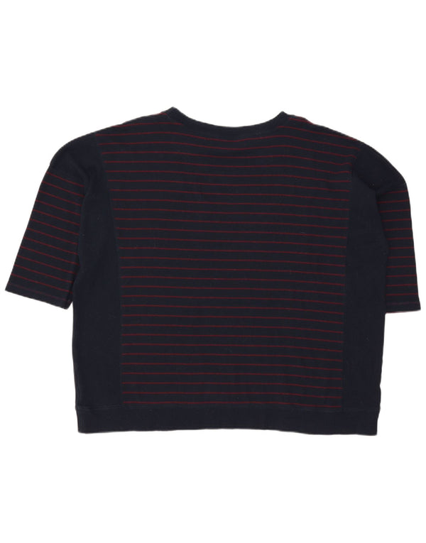 Pulover pentru femei Marks & Spencer cu gât de barcă UK 22 3XL Bleumarin cu dungi