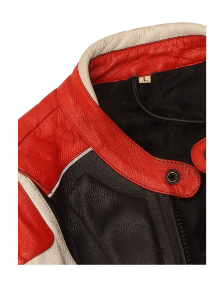 Jachetă vintage din piele pentru bărbați UK 40, mare, multicoloră