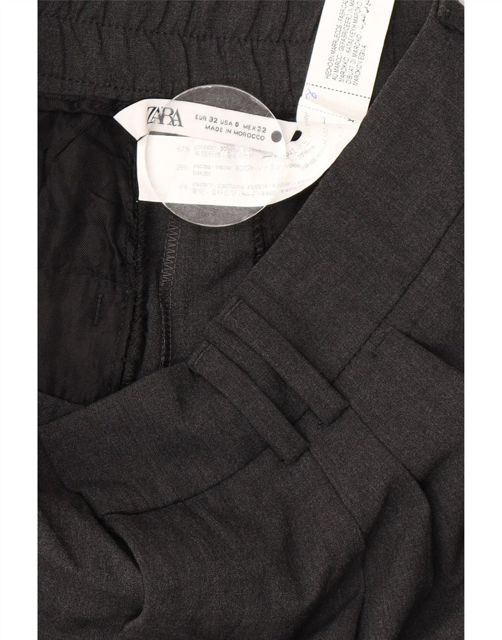 Pantaloni de costum pentru femei Zara EU 32 2XS L22 L26 Gri Poliester