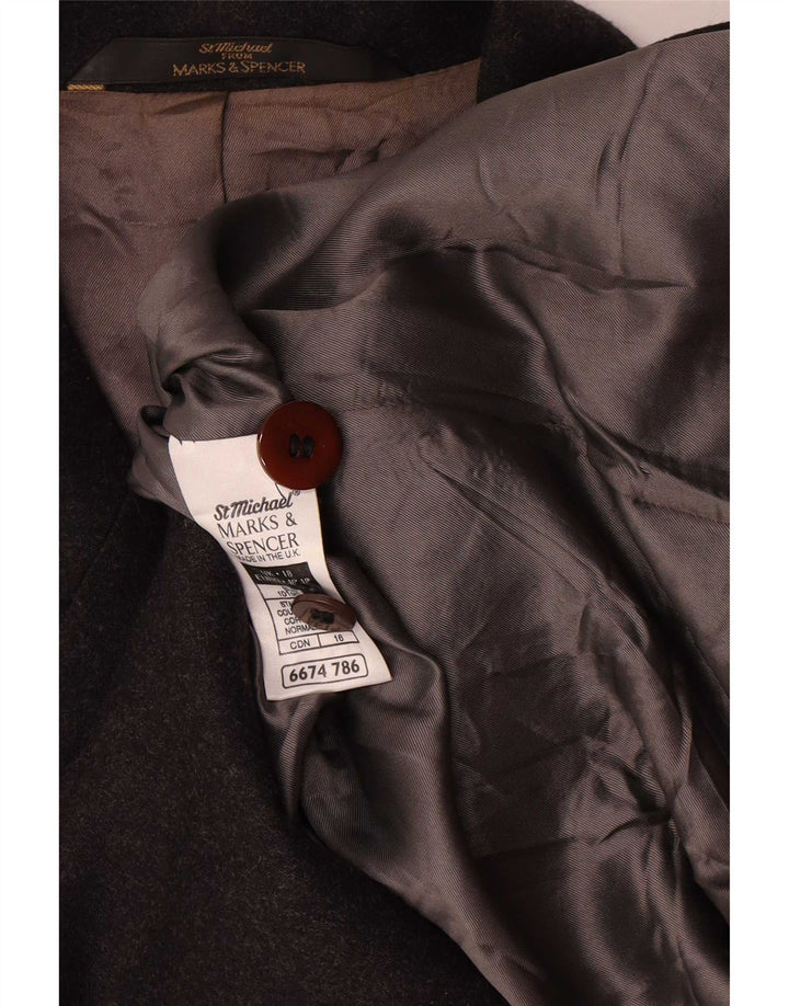 Jachetă pentru femei Marks & Spencer, cu 5 nasturi, lână gri UK 18 XL