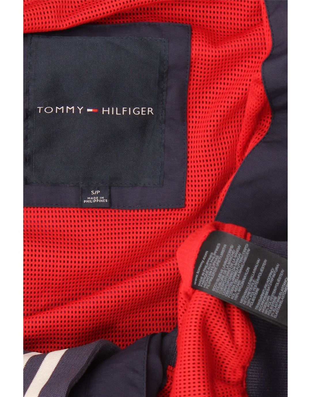 TOMMY HILFIGER Bomber cu glugă cu grafică pentru bărbați UK 36 Mic bleumarin