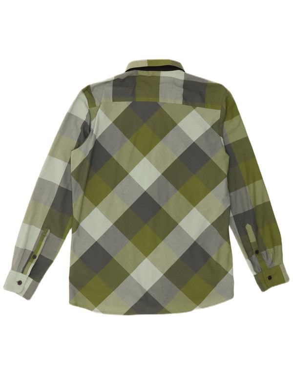 Cămașă Adidas pentru bărbați Marea Britanie 40/42 Poliester cu carouri verde mediu