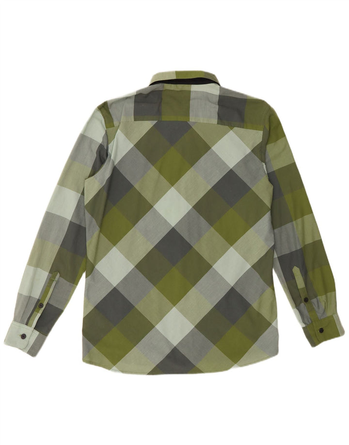 Cămașă Adidas pentru bărbați Marea Britanie 40/42 Poliester cu carouri verde mediu