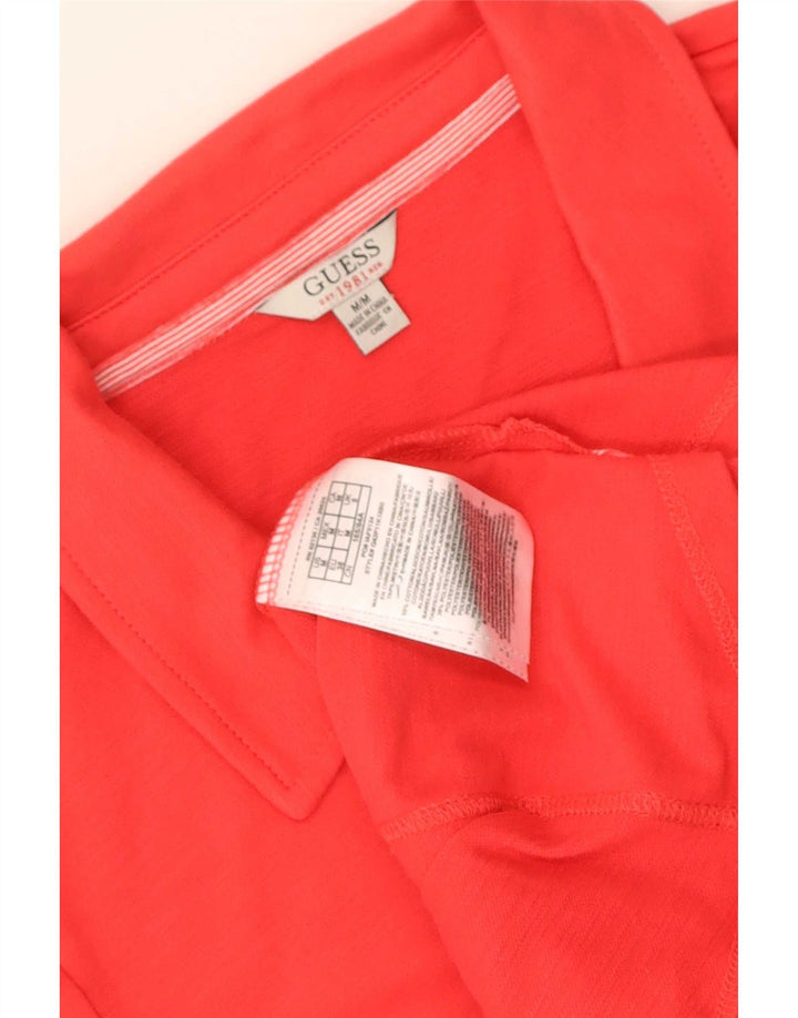 Tricou polo Guess pentru femei UK 12, bumbac roșu mediu