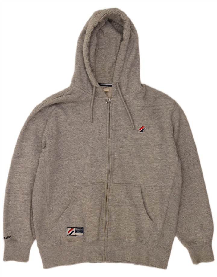 Pulover Superdry pentru bărbați, cu fermoar, XL, bumbac gri