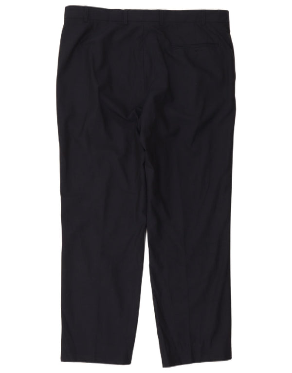Pantaloni de costum drept bărbați Marks & Spencer Autograph W38 L35 bleumarin